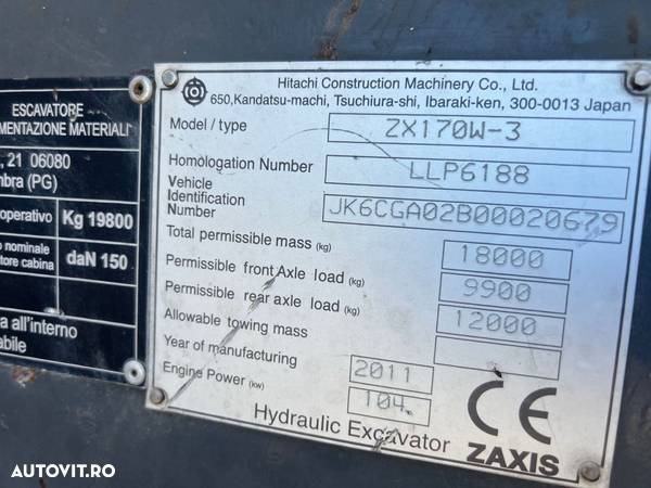 Hitachi ZX170 Excavator Pentru Fier Vechi - 6