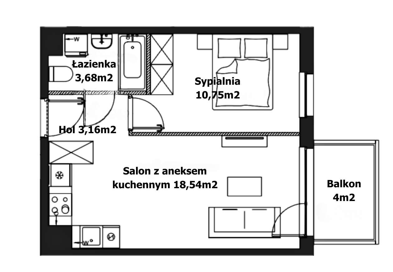 Słoneczny, 2 pok. apartament na zielonym Ursynowie. Kameralne osiedle.-6