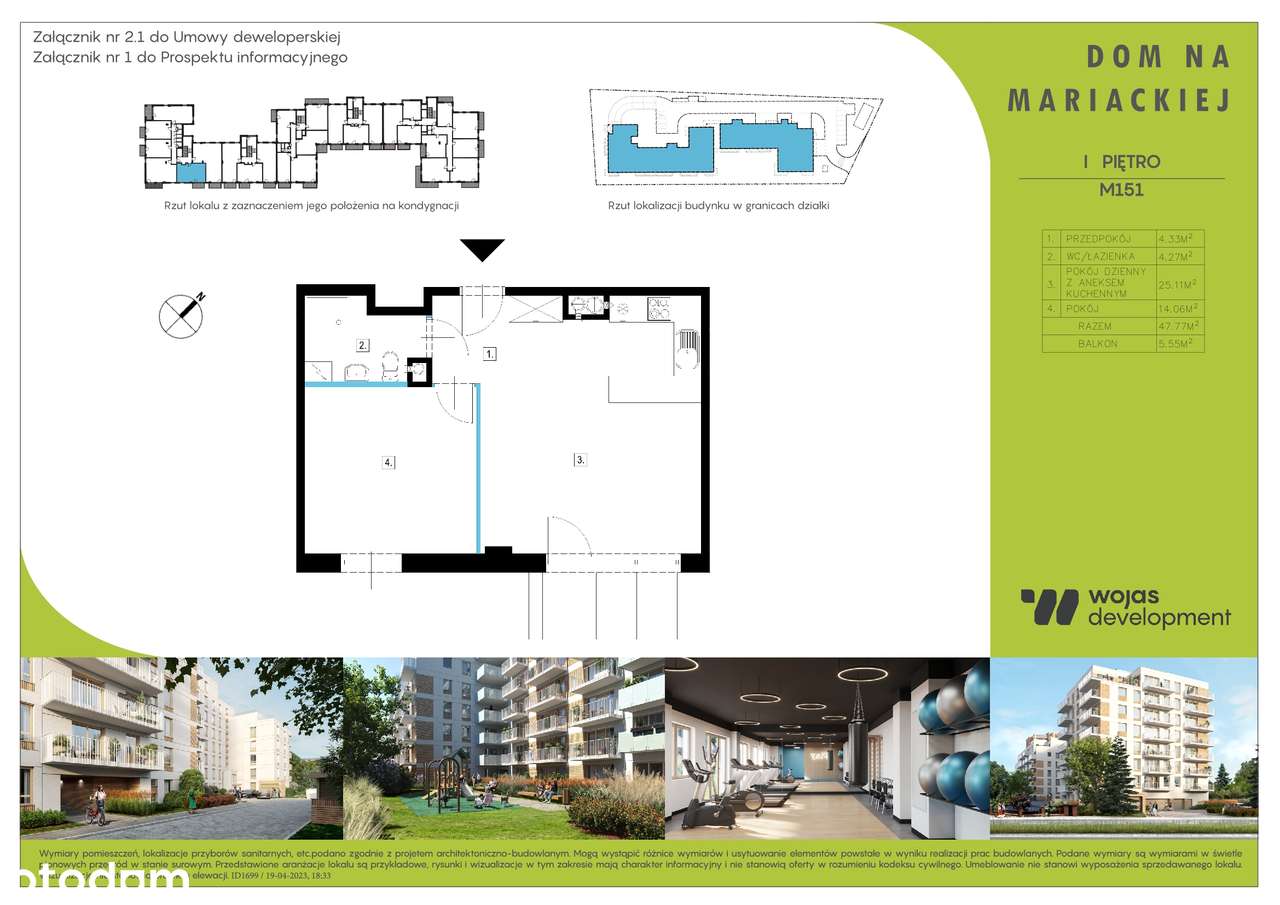 Dom na Mariackiej | mieszkanie M151 - Pełny obrazek: 3/8
