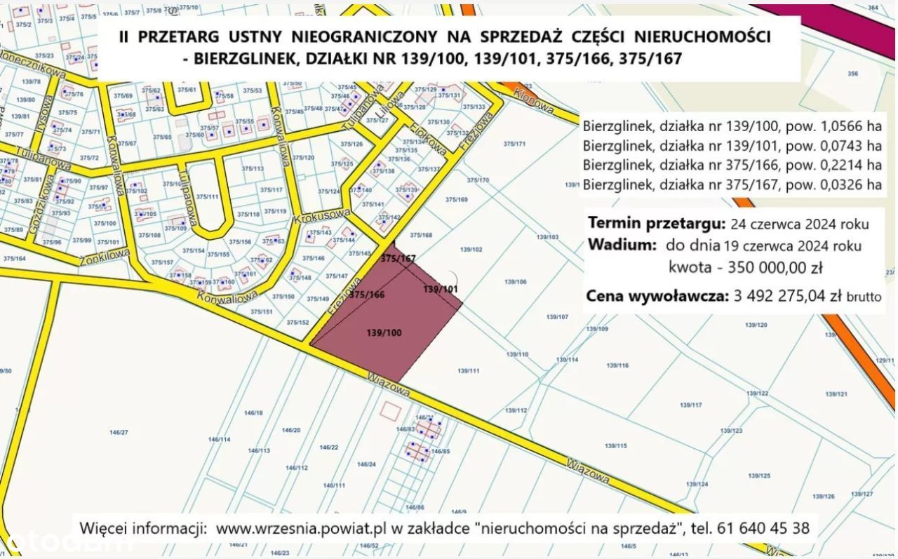 Wyciąg z ogłoszenia II przetargu ustnego