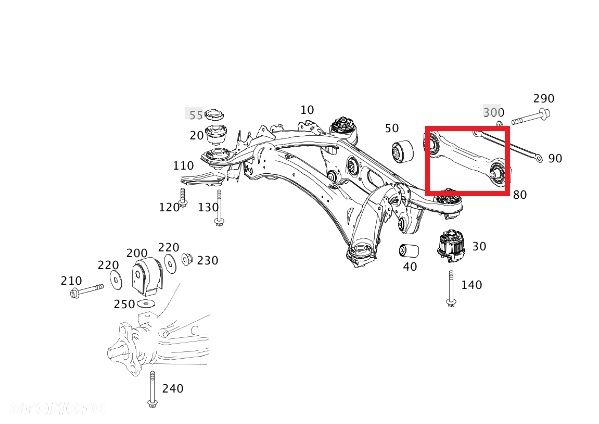 MERCEDES W204 Amortyzator drgan podpora mostu tyl - 2