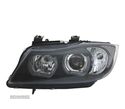 FARÓIS XENON PARA BMW E90 E91 05-08 ANGEL EYES U LED 3D FUNDO PRETO - 2