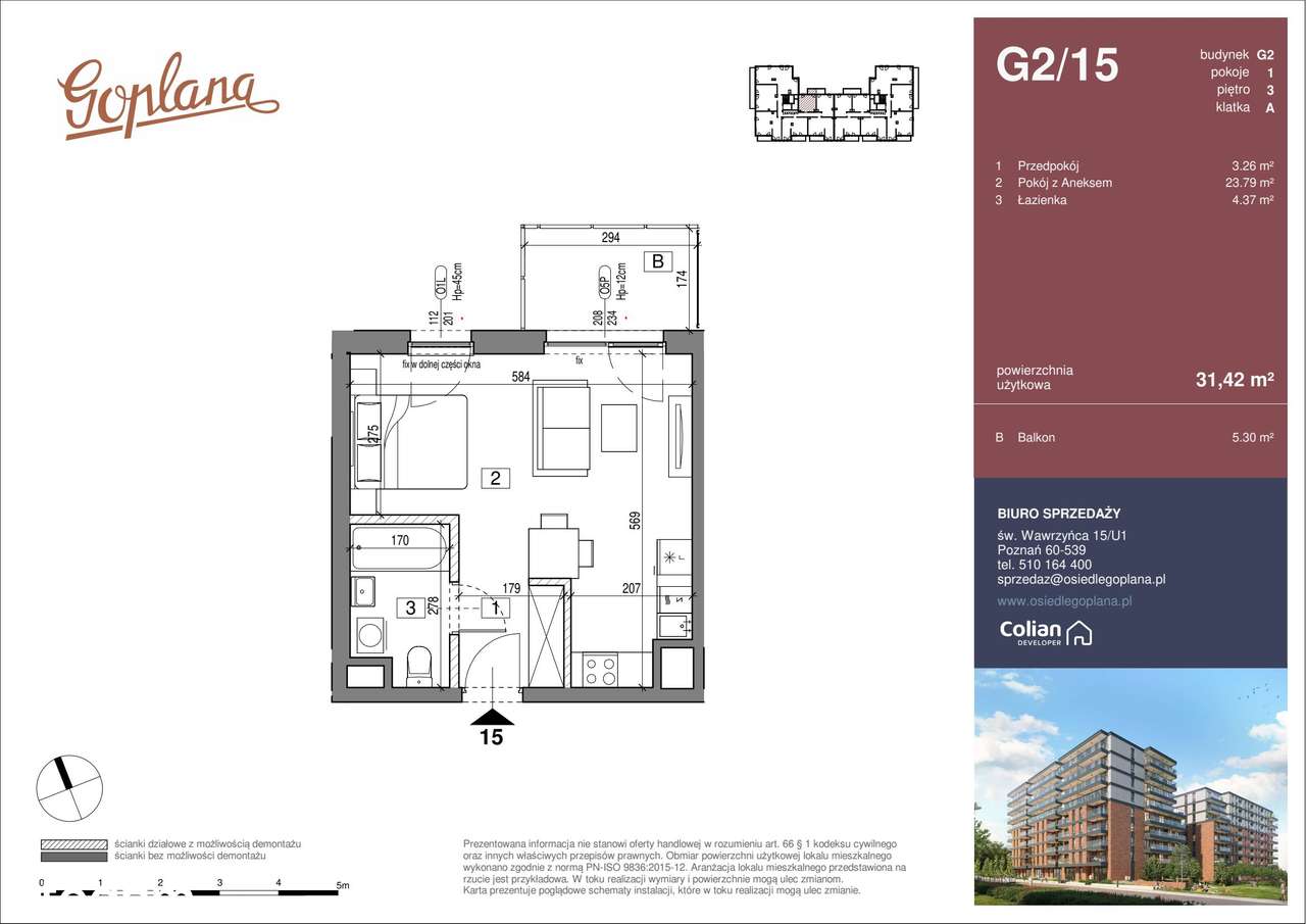 Osiedle Goplana | mieszkanie 1-pok. | G2/15 - Pełny obrazek: 2/7