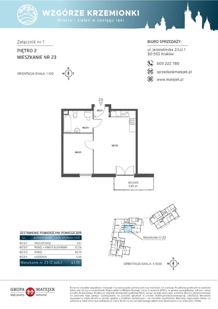 Wzgórze Krzemionki II | mieszkanie 2-pok. | 23 - Pełny obrazek: 2/7
