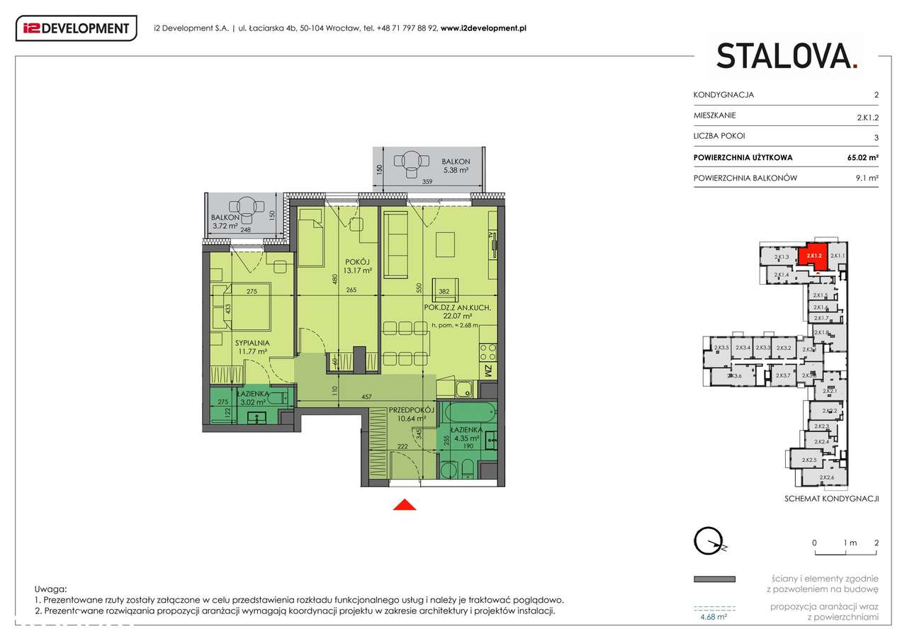 Stalova | mieszkanie 3-pok. | 2.K1.2 - Pełny obrazek: 2/4