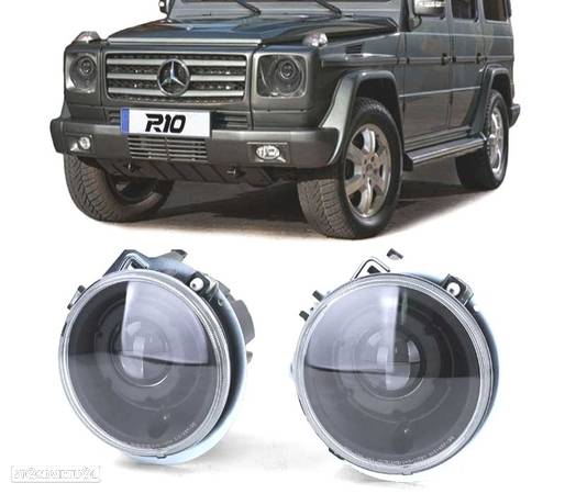 FARÓIS COM PROJETOR PARA MERCEDES G W461 W463 89+ FUNDO PRETO - 1