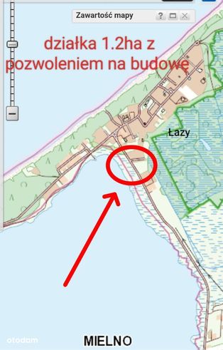 Działka 1.2 ha z pozwoleniem na budowę w Łazach