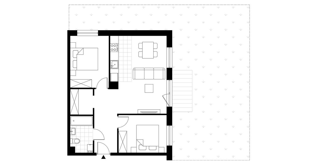 3-pokojowe mieszkanie 56m2 + ogródek Bezpośrednio - Pełny obrazek: 4/9