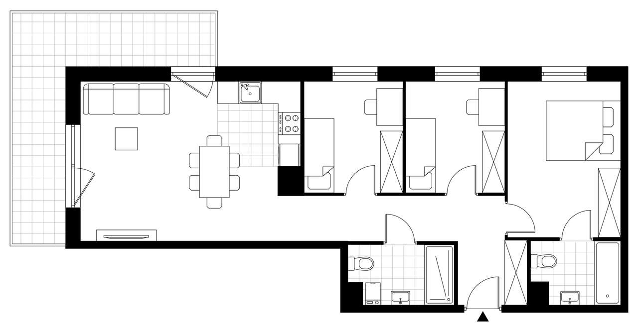 Nova Dworcowa | mieszkanie 4-pok. | B.2.68 - Pełny obrazek: 4/9