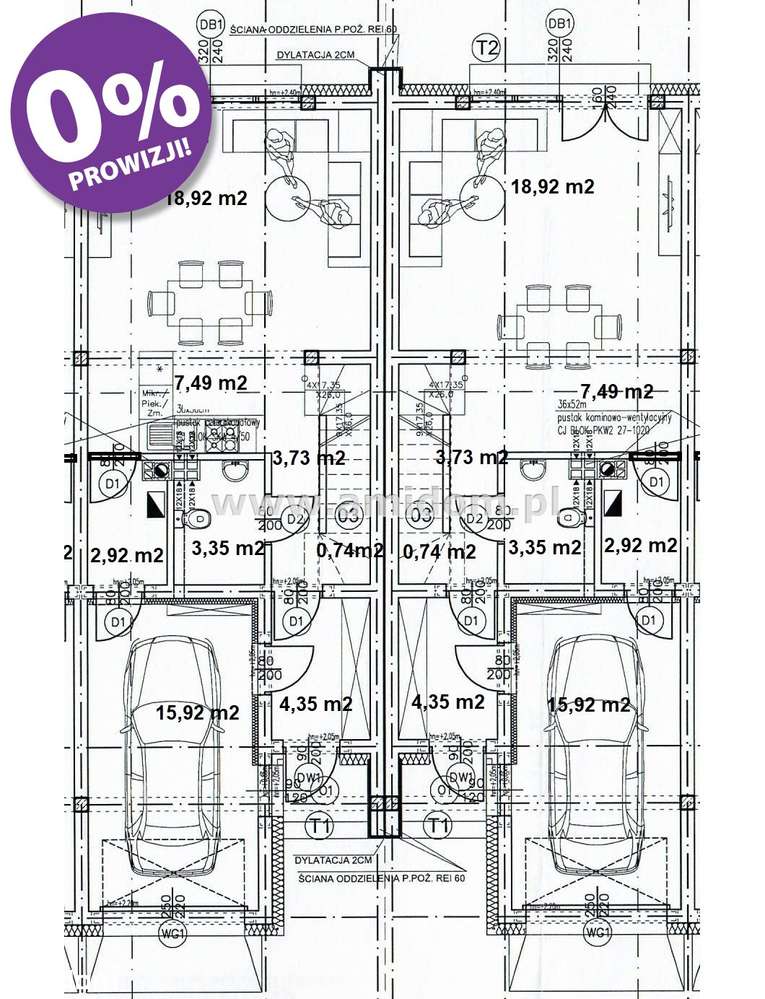 Radzymin, segmenty z garażem, 5 pokoi + poddasze-12