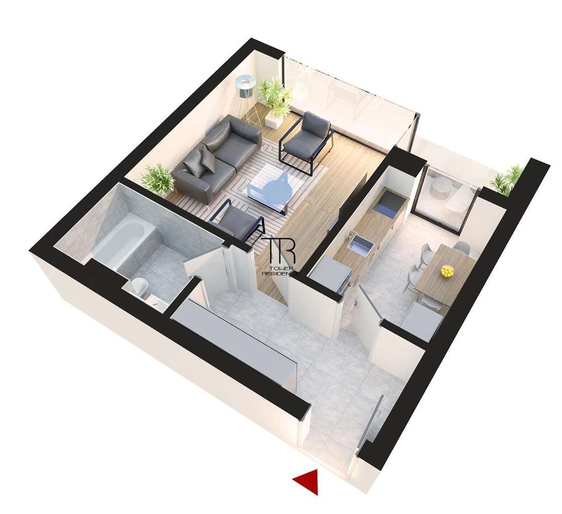 Garsoniera Dotari Premium Incalzire in Pardoseala Ansamblu Nou Rahova - Imagine principală: 4/17