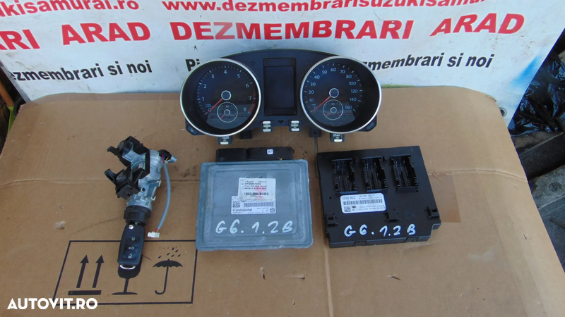 Kit pornire VW Golf 6 motor 1.2 benzina kit pornire complet ecu cheie cip modul ceasuri - 2