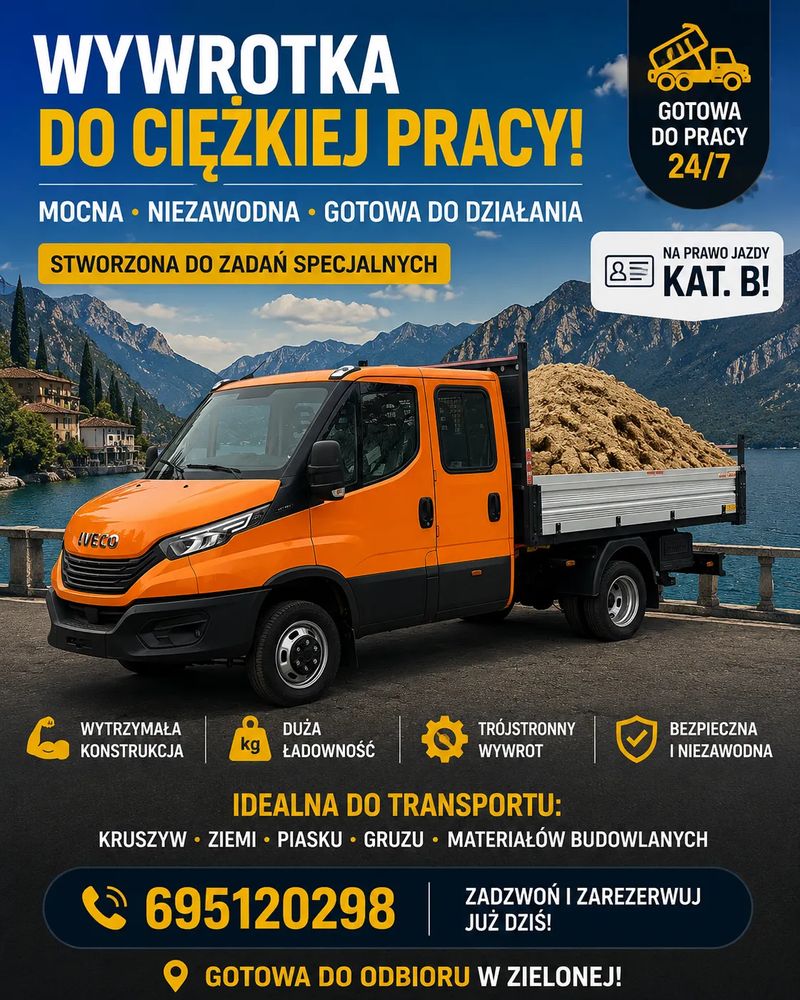 Iveco DAILY Wywrotka brygadowa tylnozsypowa SCATTOLINI do 3,5 tony