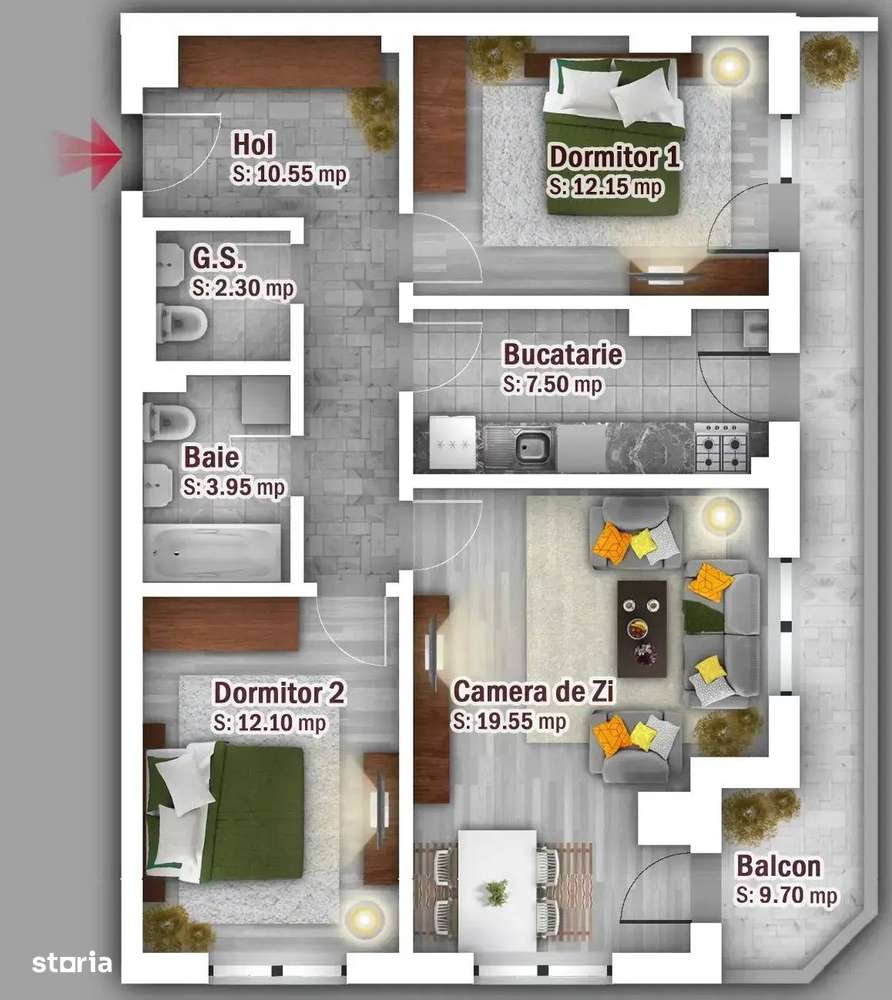 Metrou Anghel Saligny Apartament 3 Camere Titan Pallady - Imagine principală: 3/3