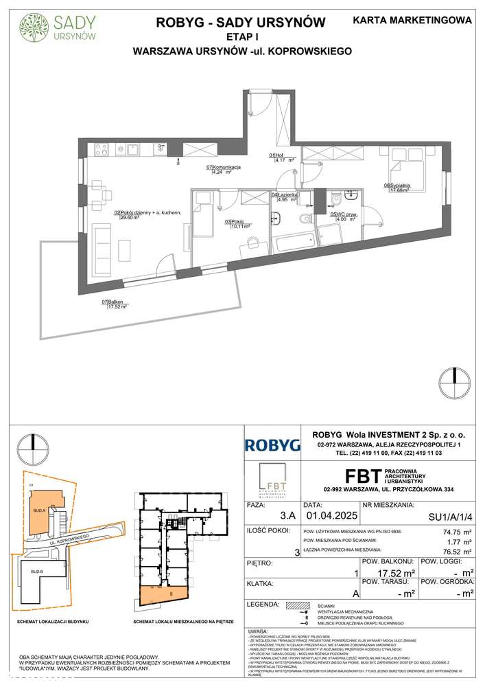 3-pokojowe mieszkanie 75 m² + balkon Bezpośrednio - Widok 2