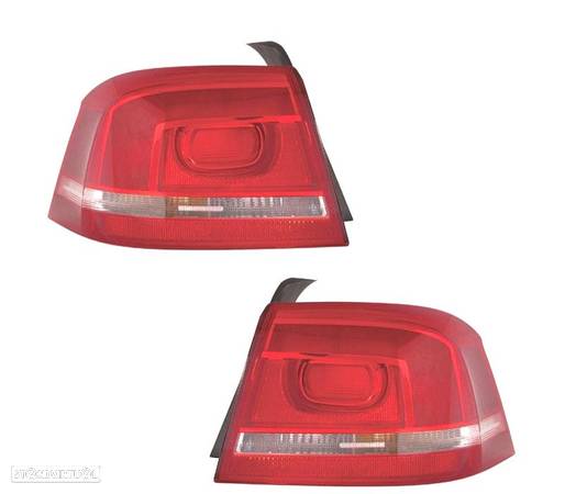 FAROLINS PARA VOLKSWAGEN VW PASSAT 4P 10-14 BRANCO LED VERMELHO - 1