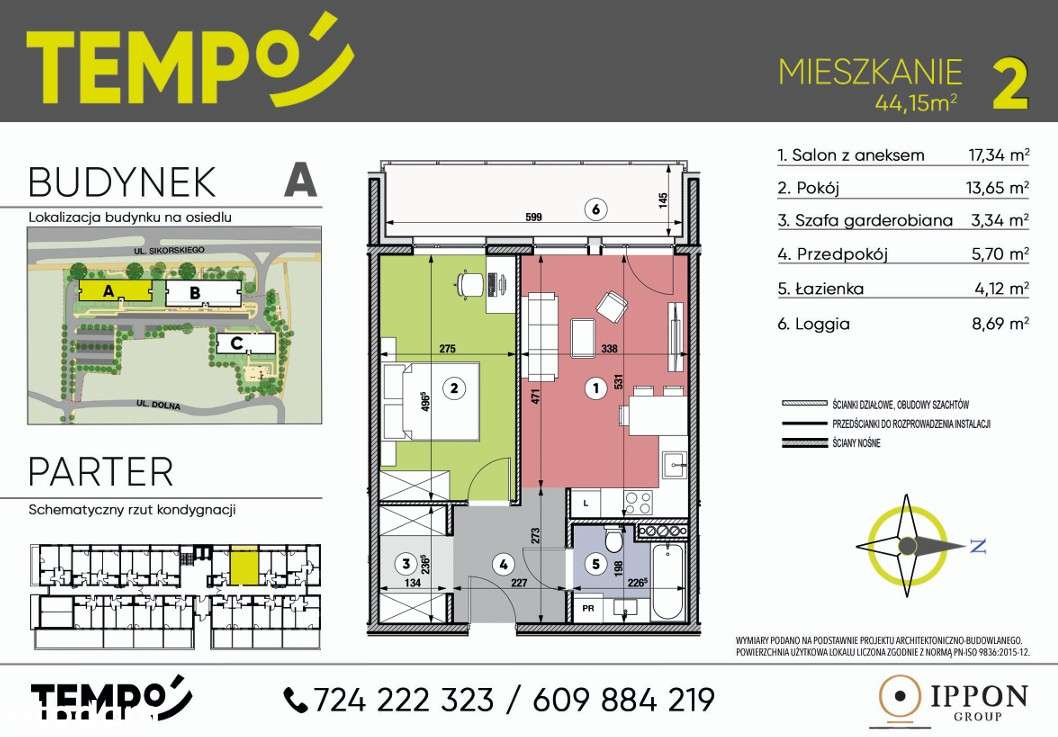 Osiedle TEMPO | 2 pokoje | A2 | loggia | garaż podziemny | smart home - Pełny obrazek: 3/12