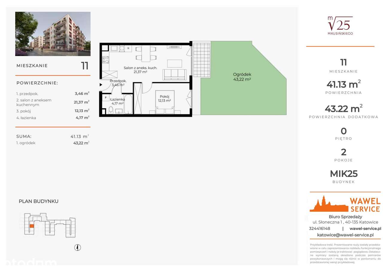 2-pokojowe mieszkanie 41m2 + ogródek Bez Prowizji - Pełny obrazek: 2/9