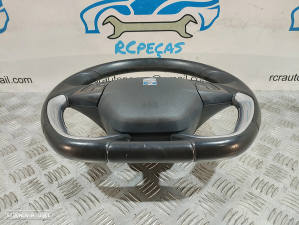 VOLANTE GUIADOR FLAT COMPLETO ORIGINAL CITROEN DS5 DS 5 98002842ZD COMANDOS MULTIFUNÇÕES PELE AIRBAG - 2