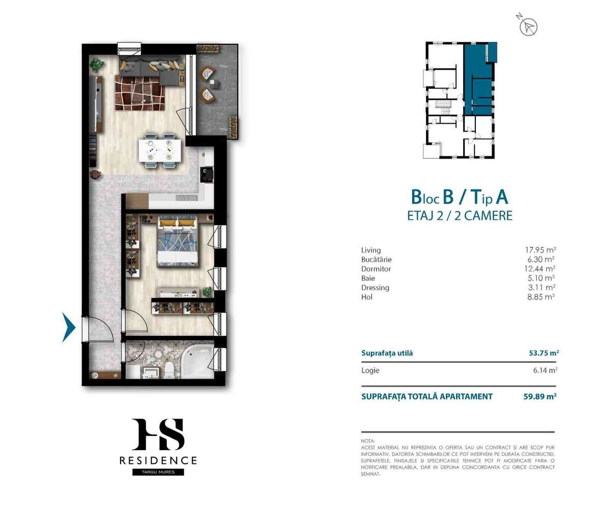 Apartament semifinisat Hs Residence-9
