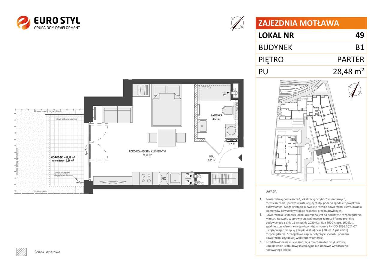 1-pokojowe mieszkanie 28m2 + ogródek Bezpośrednio - Pełny obrazek: 2/7