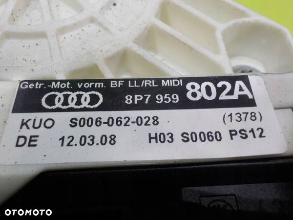 AUDI A3 8P II 08r podnosnik szyby lewy przod 8P7959802A 8P7837461F - 4