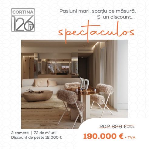 Apartament spectaculos 2 camere |72 de m² utili |12.000 Euro Discount