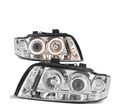 FARÓIS FRONTAIS ANGEL EYES PARA AUDI A4 00-04 CROMADO - 1