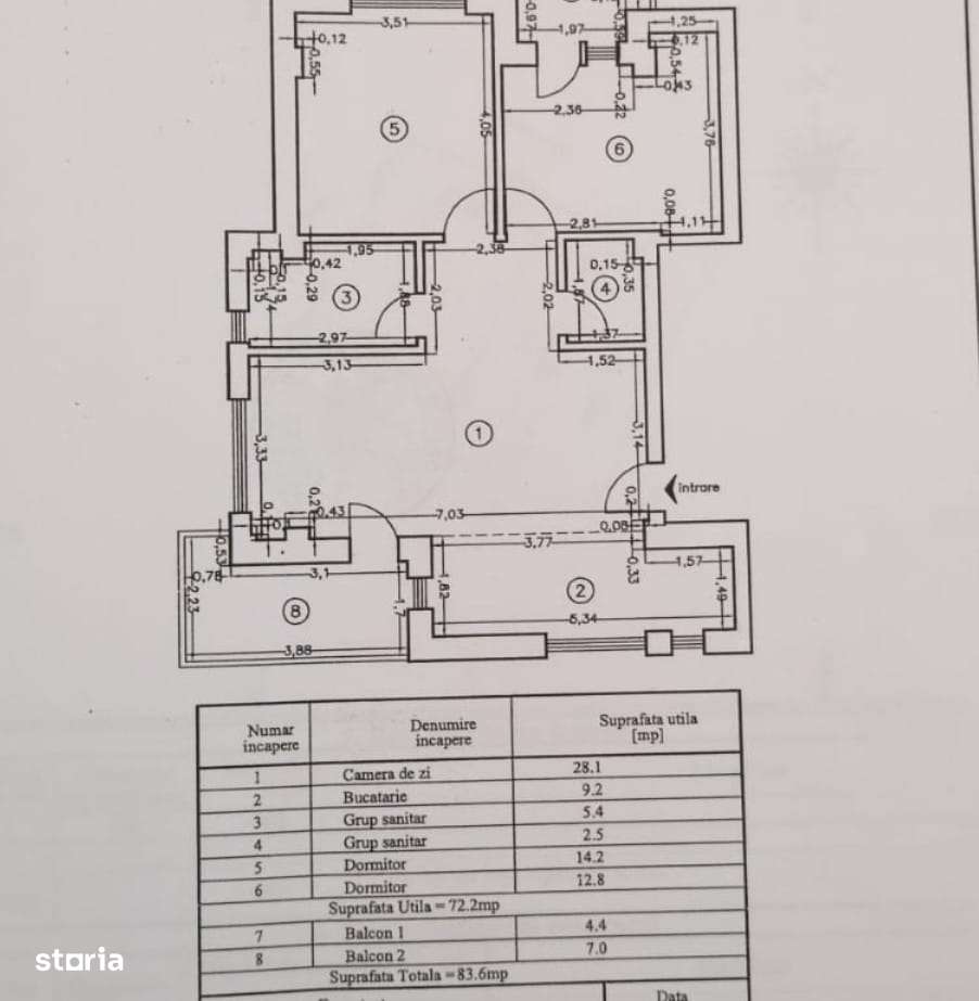 Apartament nou 3 camere -etaj 1-8