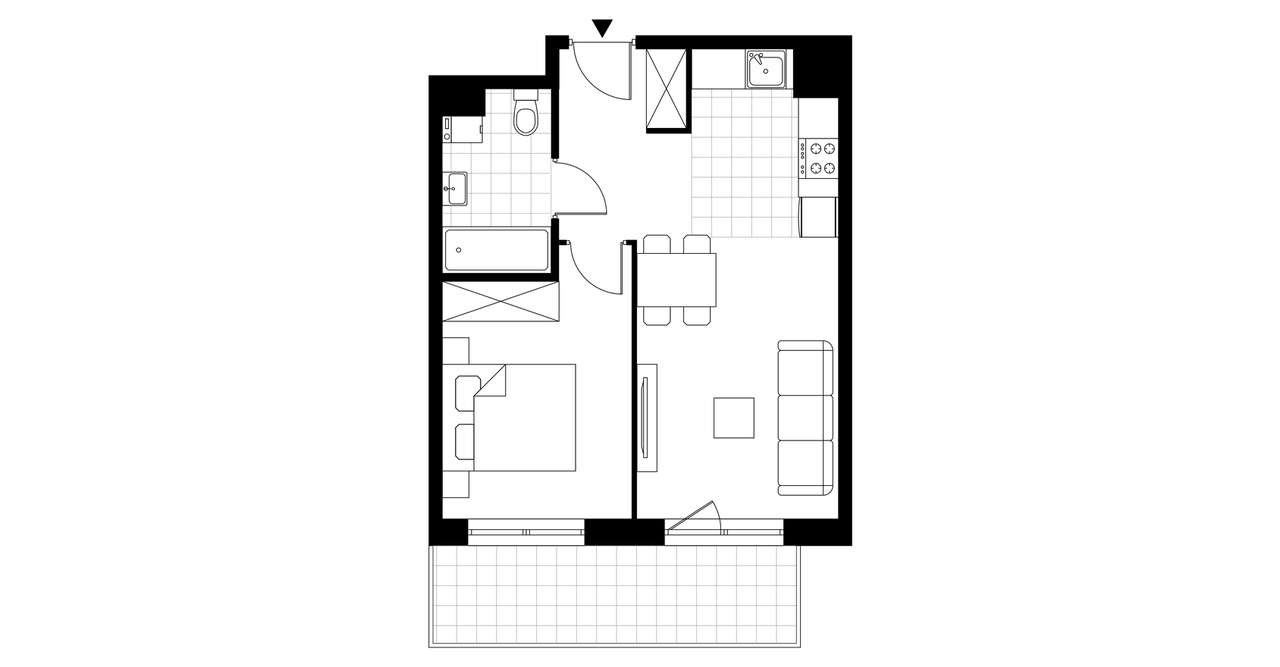 2-pokojowe mieszkanie 39m2 + balkon - Pełny obrazek: 3/8