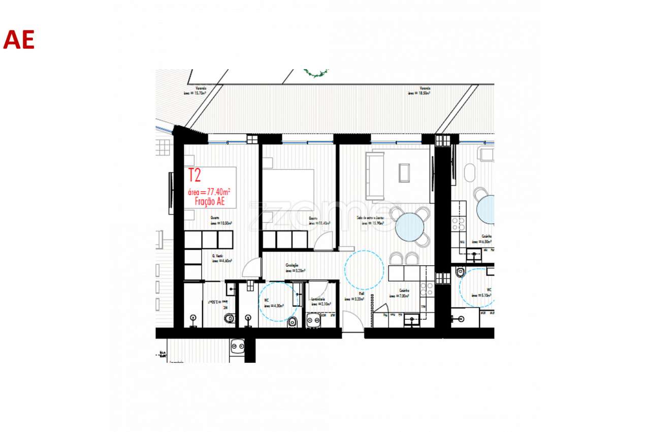 Apartamento T2 c/ Varanda, Freamunde, Paços de Ferreira (Fração AE) - Grande imagem: 4/16