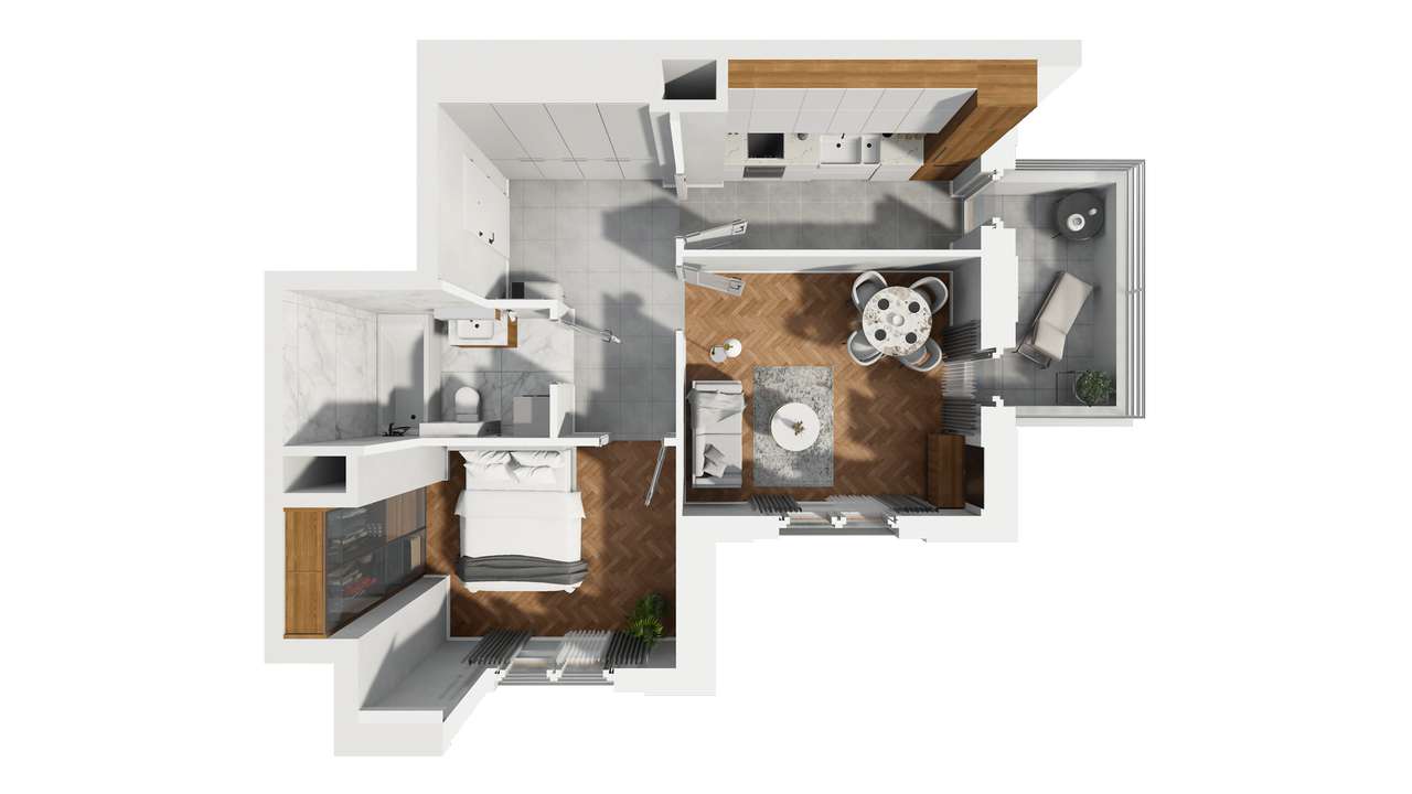 2-pokojowe mieszkanie 48,05 m² | Banacha 12 | Nr 21