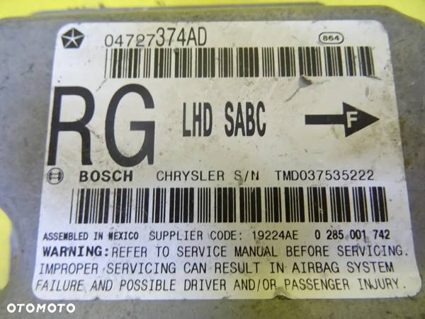 MODUŁ SENSOR AIRBAG CHRYSLER VOYAGER IV 04727374AD NR95 - 2