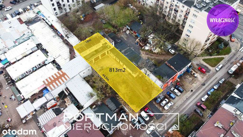 Działka pod zabudowę wielorodzinną, 813m2,
