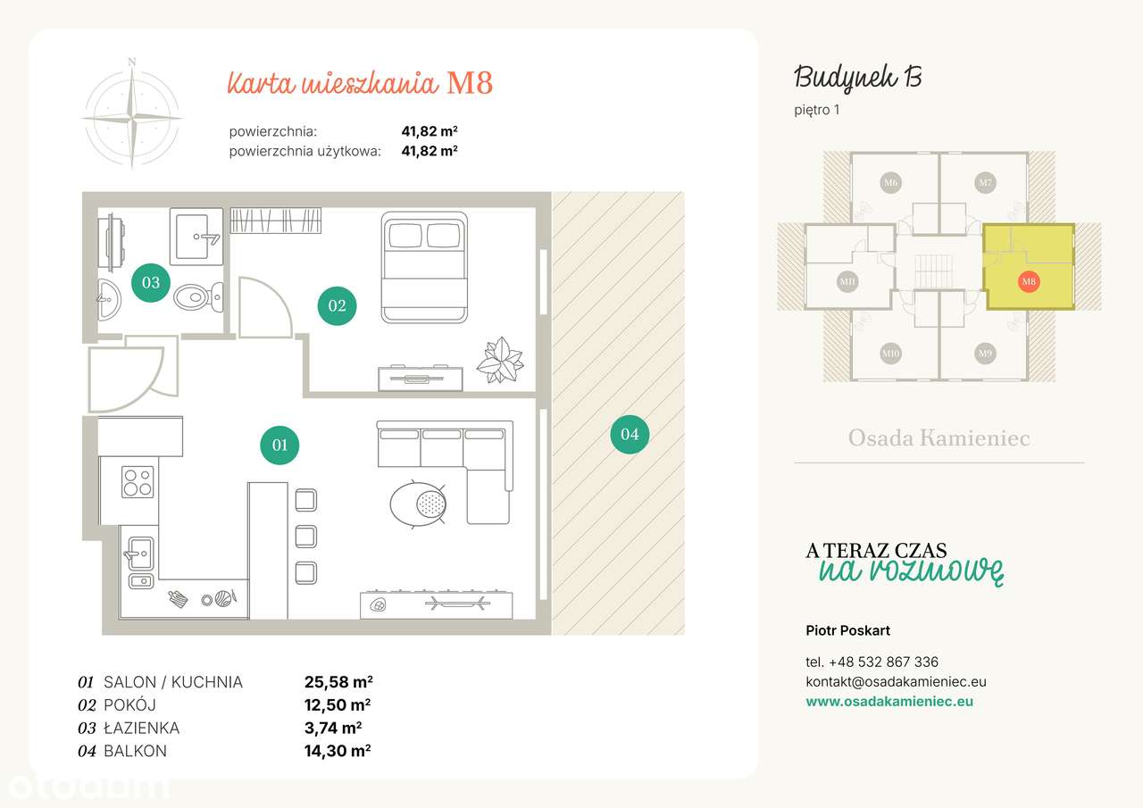 Osada Kamieniec|mieszkanie z loggią| B_M8 - Pełny obrazek: 2/9