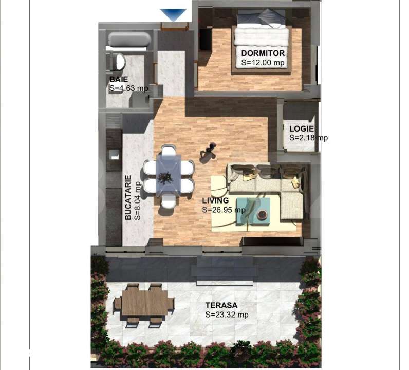 Apartament 2 camere, 55 mp, zona Torontalului — fotografia 1