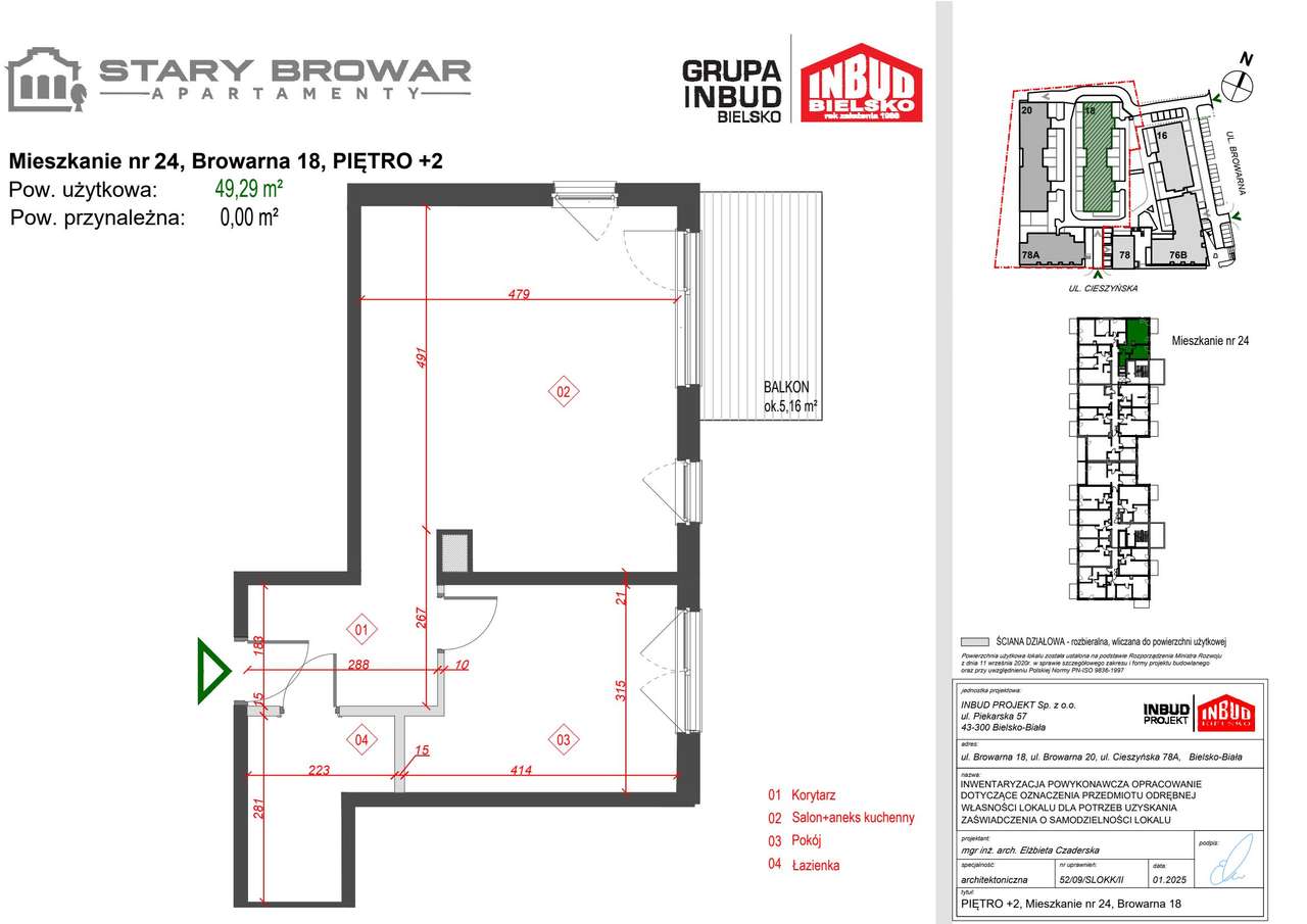 Stary Browar | mieszkanie 2-pok. | C_24 - Pełny obrazek: 2/7