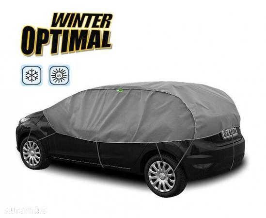 Semi prelata auto Winter Optimal S-M hatchback pentru protectie inghet si soare, l=255-275cm, h=70cm - 2