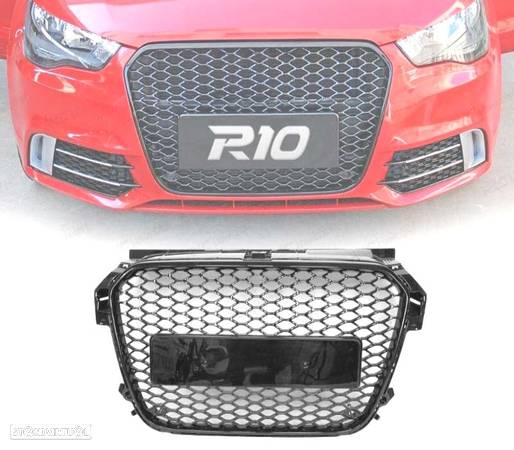 GRELHA DIANTEIRA PARA AUDI A1 LOOK RS1 12-15 PRETO - 1