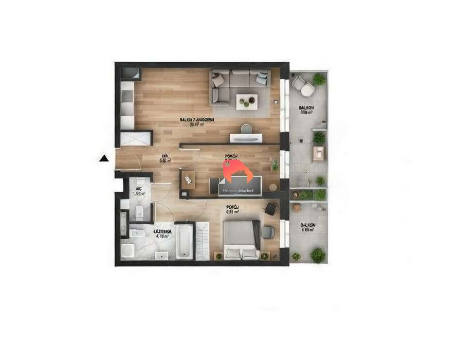 3 pokoje-widok na Balaton-park-6 piętro Bez Pcc-1