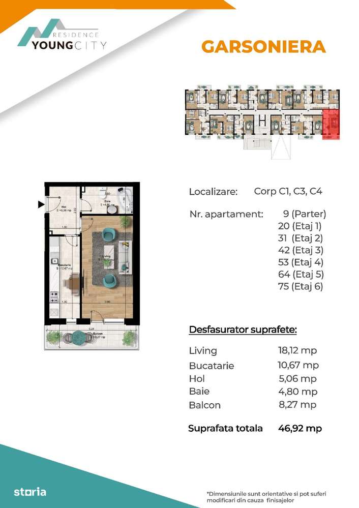 PROMOTIE! Garsoniera spatioasa 45mp , Metrou Berceni 5-7min-6