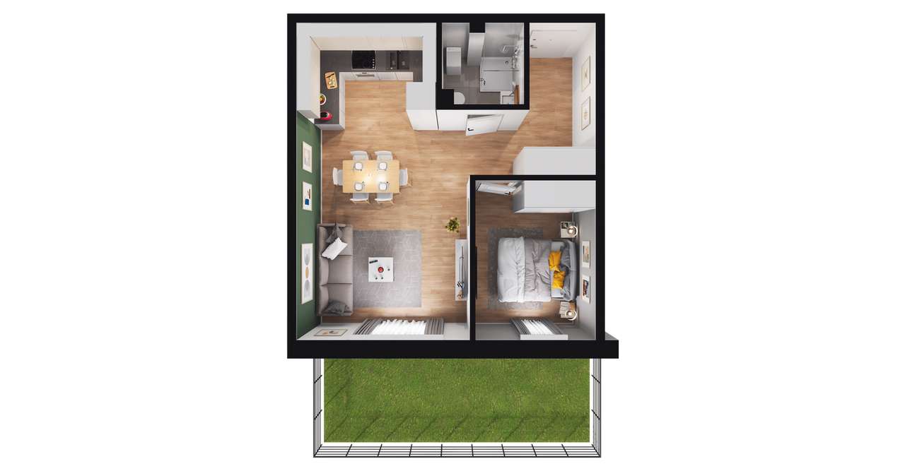 Skandinavia | mieszkanie 2-pok. | B.0.3 - Pełny obrazek: 2/8