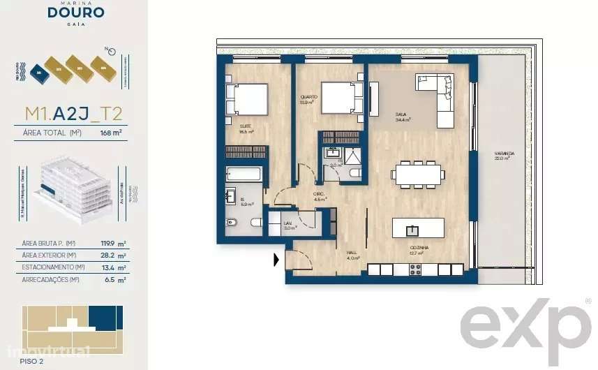 Apartamento T2 | Canidelo, V.N.Gaia - Grande imagem: 2/39