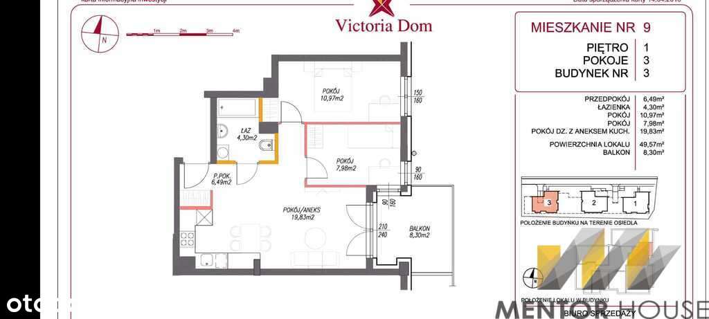 3 pokoje | 49,57 m² | duży balkon 8,3 m² | garaż |-9