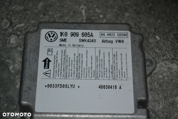 VW STEROWNIK PODUSZEK SENSOR AIRBAG 1K0909605A - 2