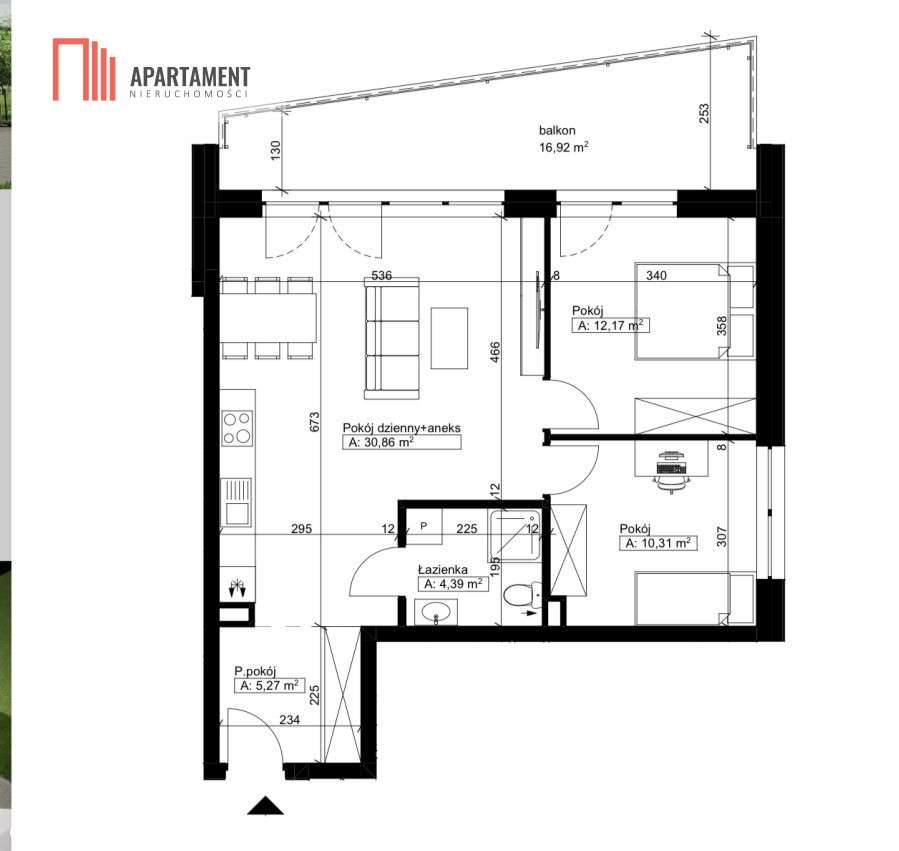 Ekskluzywne mieszkanie w Niemczu z dużym balkonem - Pełny obrazek: 3/5