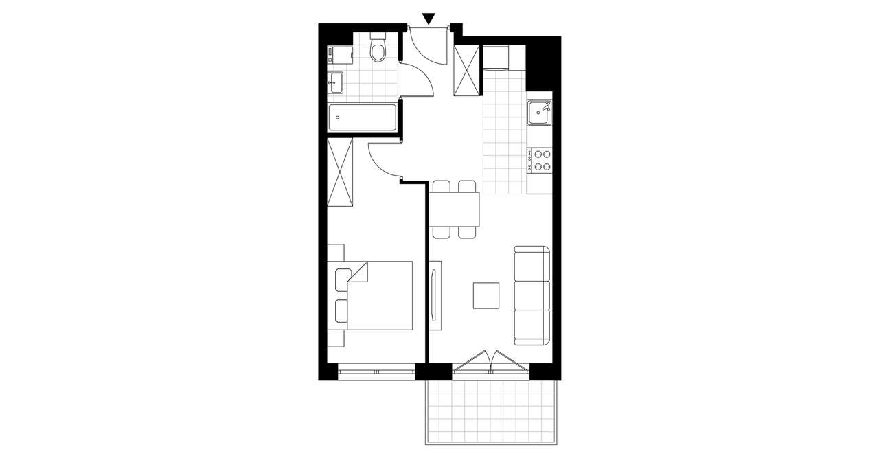 2-pokojowe mieszkanie 37m2 + balkon Bezpośrednio - Pełny obrazek: 3/8