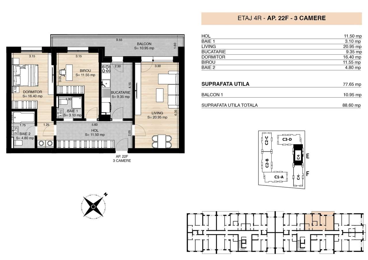ROND OMV PIPERA - MILUNA RESIDENCE - APARTAMENT 3 CAMERE-0