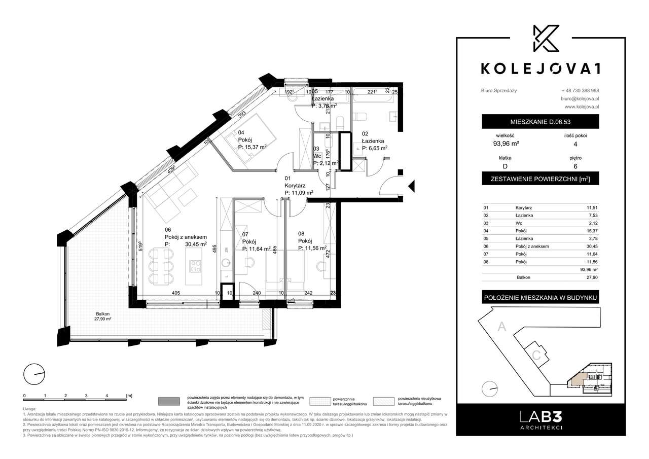 Kolejova 1 | mieszkanie 4-pok. | D.06.53 - Pełny obrazek: 2/7