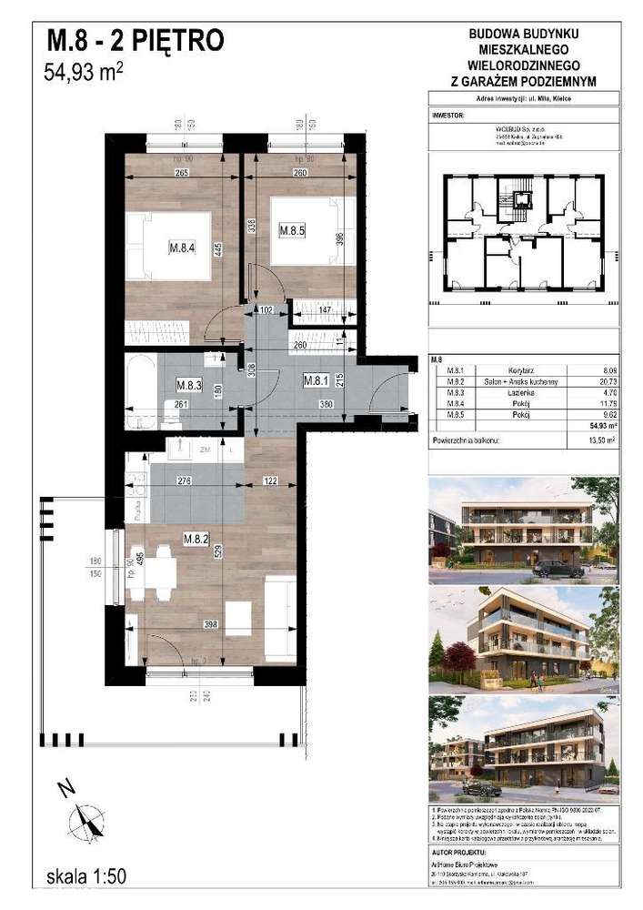 Mieszkanie M8 54,93 m2 Miła 16 Kielce - Pełny obrazek: 5/11